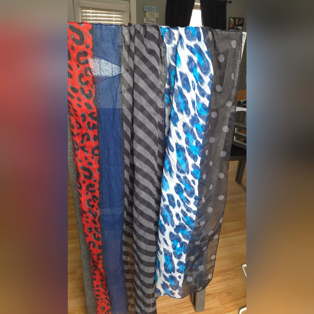 Colorful Animal Print and Striped Scarves